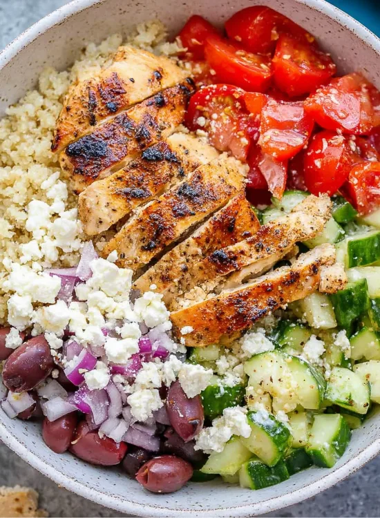 greek chicken bowls